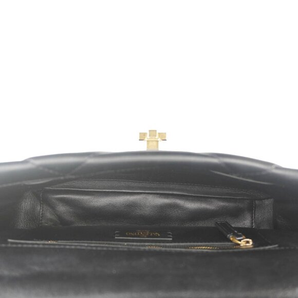 Valentino  Garavani Roman Stud Medium Leather Crossbody Bag Black - Picture 12 of 13